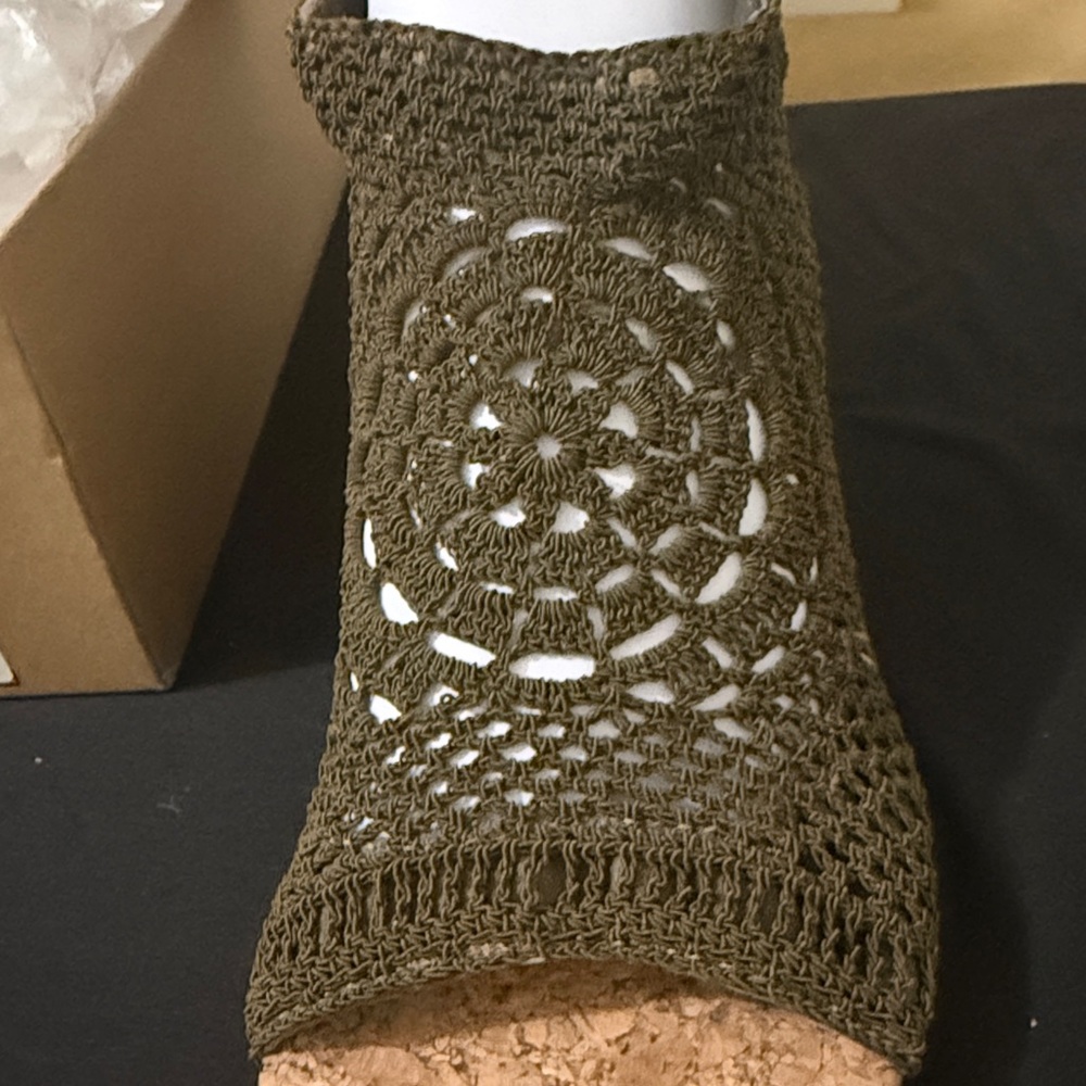 Nina Olive Crochet Cork Wedge Sandals - Picture 3 of 5